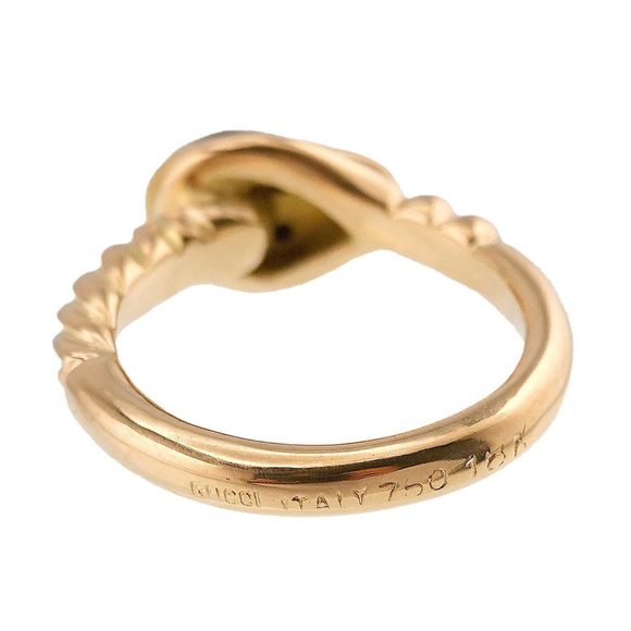 GUCCI No. 12 Ring Enamel K18 YG Yellow Gold 750 - Picture 3 of 8